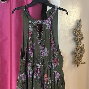 Layered, halter top dress